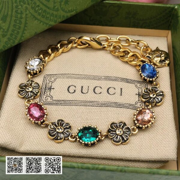 Gucci GG时尚彩钻手链 (4D54)