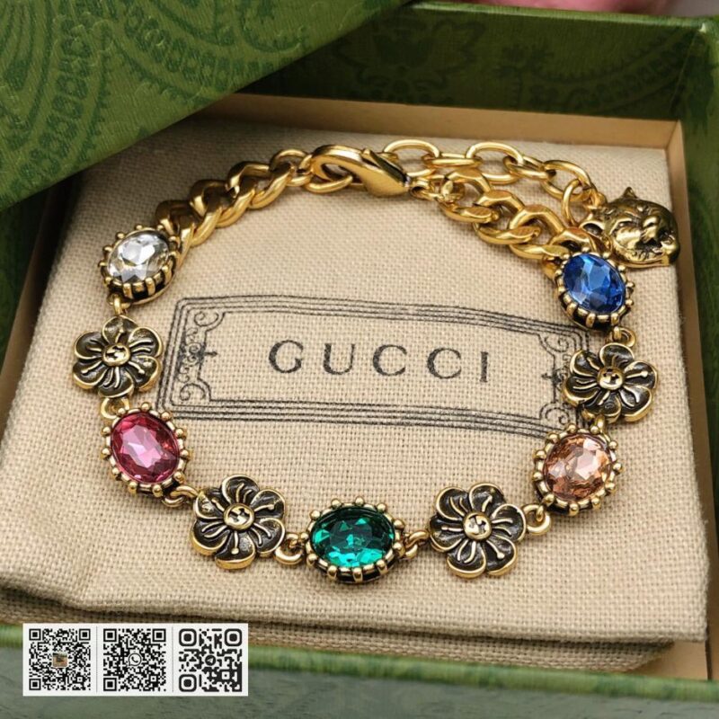 Gucci GG时尚彩钻手链 (4D54)