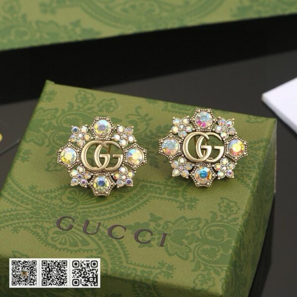 Gucci 双G 耳环 耳夹 925纯银针(99F3)