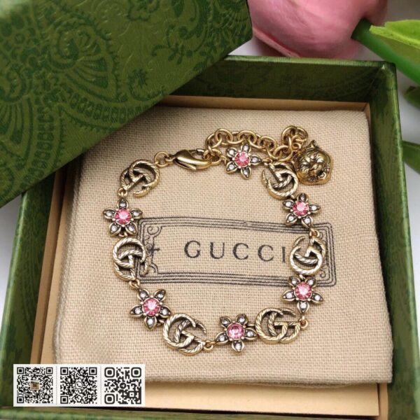 Gucci 古驰花朵粉红色手链 (5240)