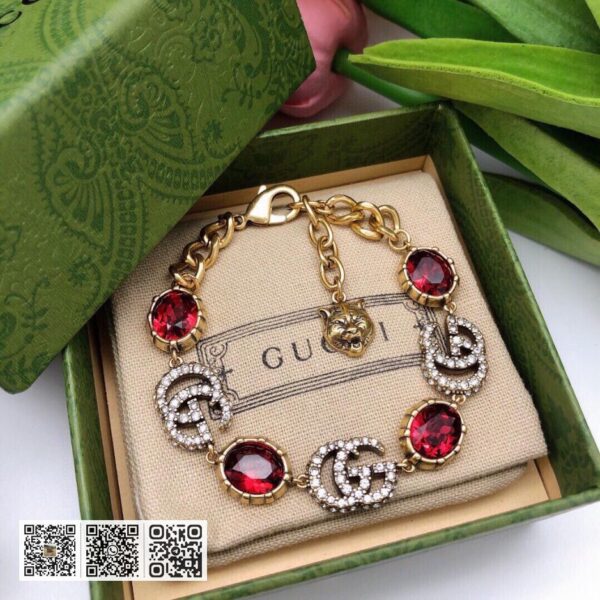 Gucci 双镶钻G手链(90B1)