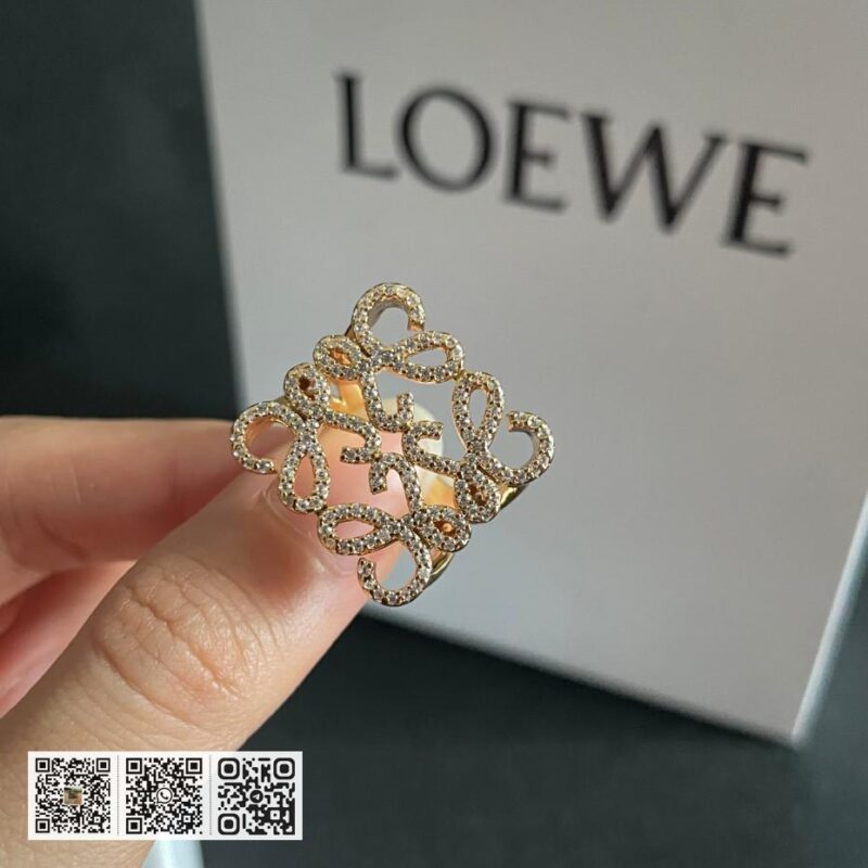 Loewe中古金镂空造型满钻戒指(2A39) - Image 8