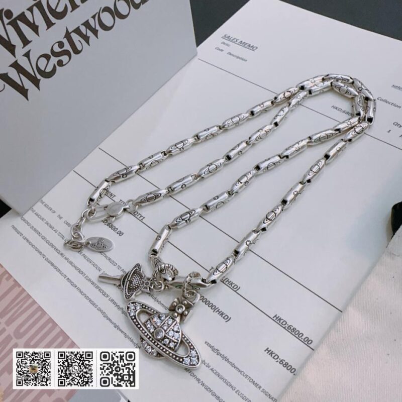 Vivienne Westwood 高质量经典大土星项链男女同款(58DE) - Image 6