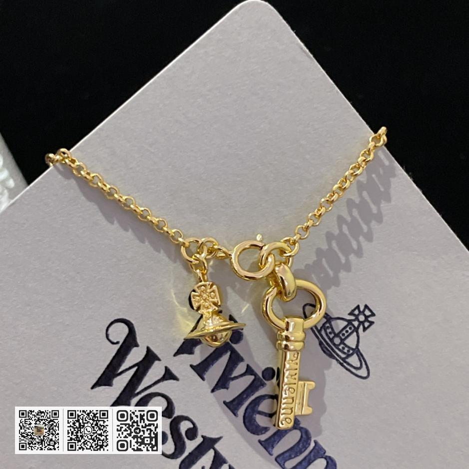 Vivienne Westwood 土星双吊坠项链 手链 (C4F7) - Image 6