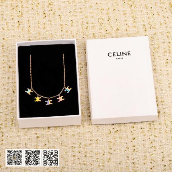 Celine 立体凯旋门3色滴油项链