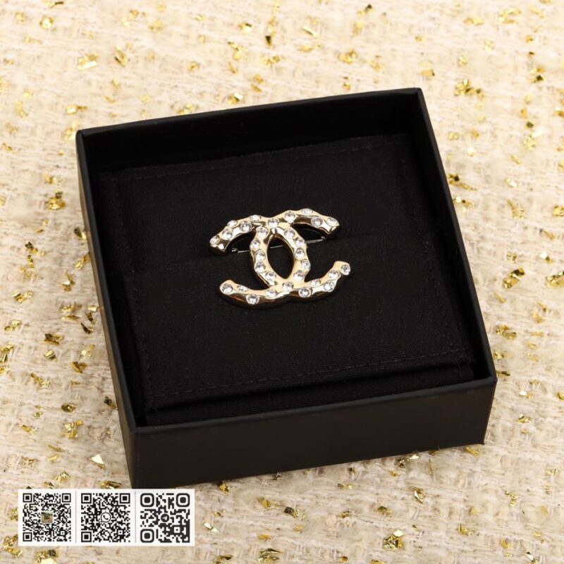 Chanel 水钻双C胸针 - Image 2