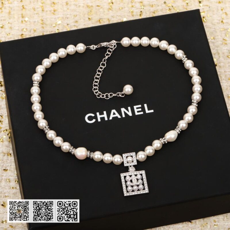 Chanel方块珍珠choker项链 - Image 2