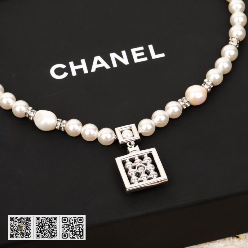 Chanel方块珍珠choker项链 - Image 4
