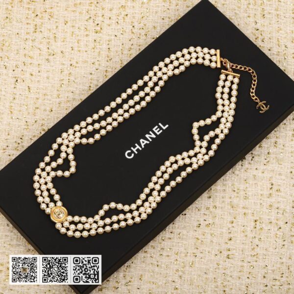 Chanel 纽扣双C珍珠腰链