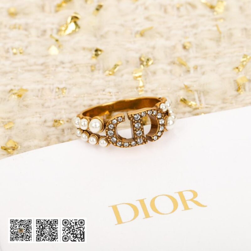Dior CD满钻珍珠戒指 - Image 3