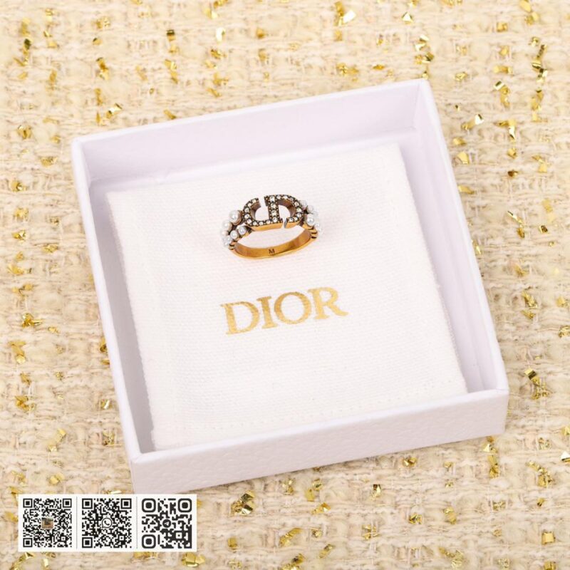 Dior CD满钻珍珠戒指 - Image 2