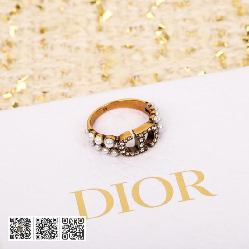 Dior CD满钻珍珠戒指 - Image 3