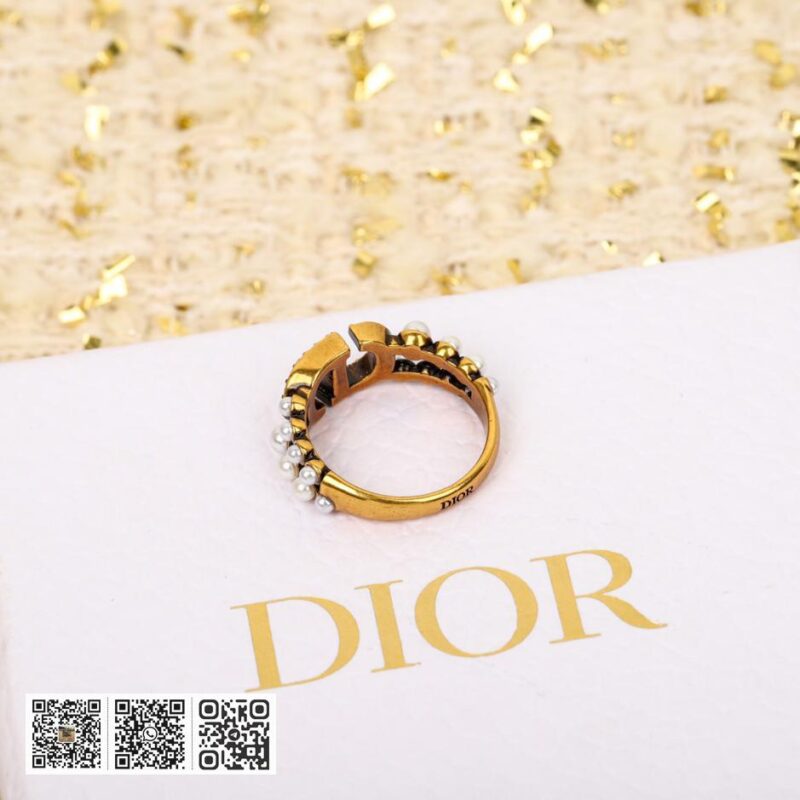 Dior CD满钻珍珠戒指 - Image 4