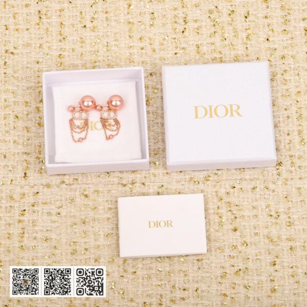 Dior cd三层流苏双珠耳环