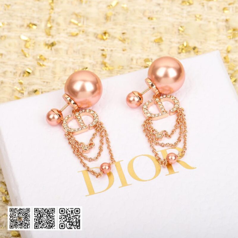 Dior cd三层流苏双珠耳环 - Image 6