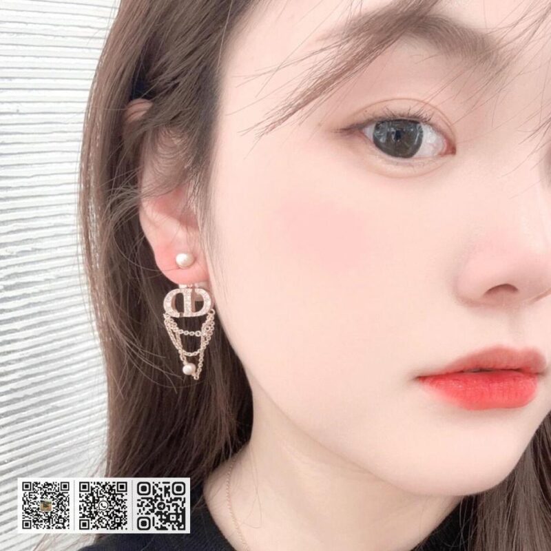 Dior cd三层流苏双珠耳环 - Image 7