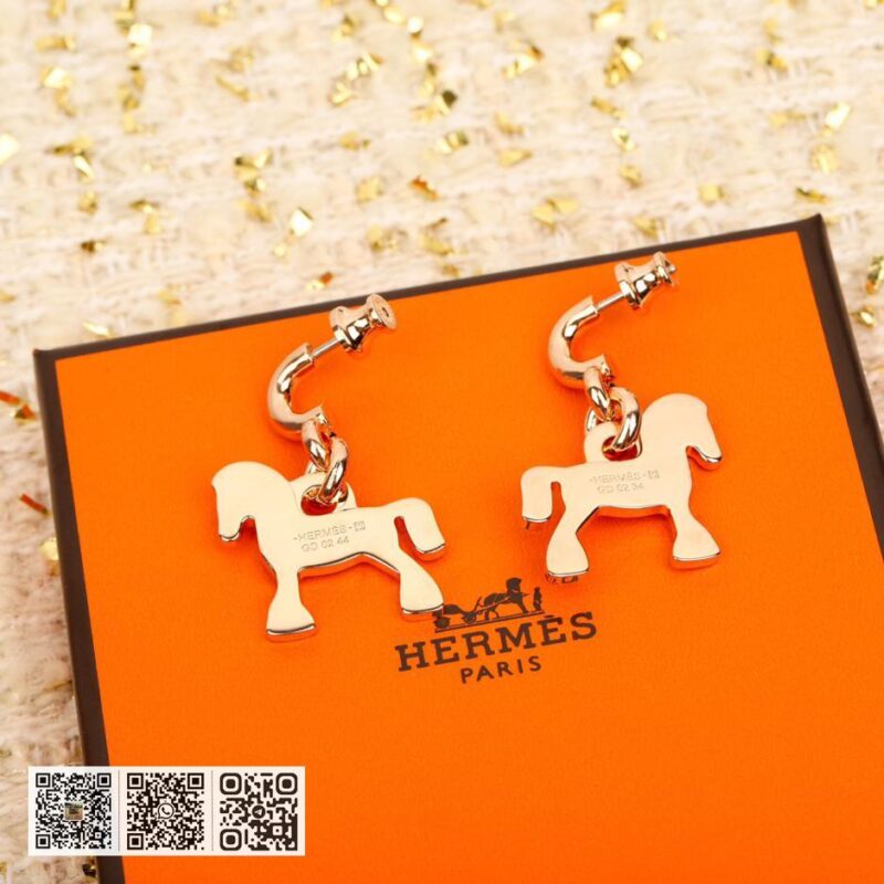 Hermes 小马 珐琅滴油耳环 - Image 7