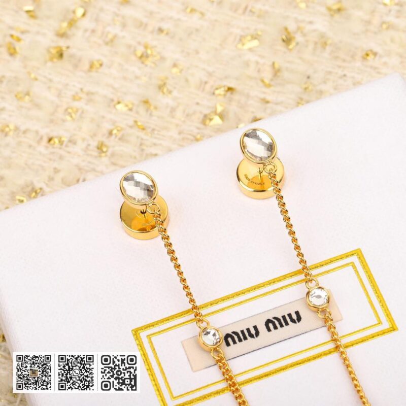 Miu Miu 新款流苏水钻耳环 - Image 6