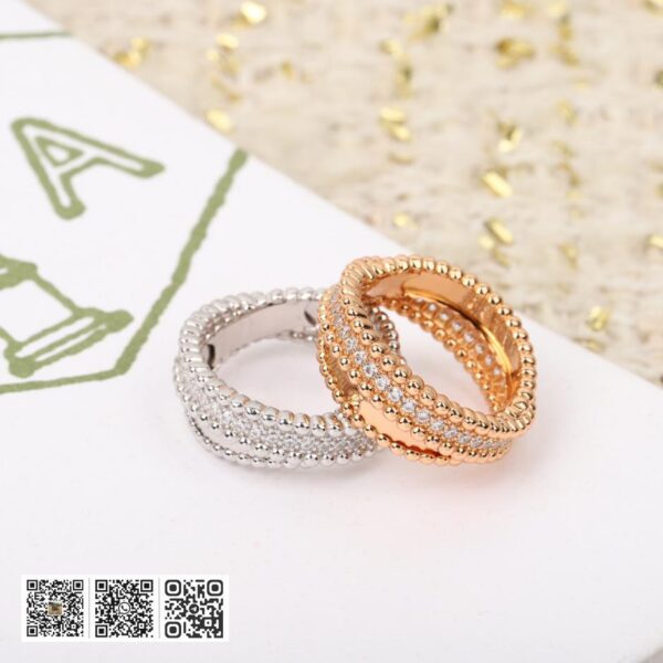 Van Cleef &038; Arpels 梵克雅宝 Perlée 钻石双戒指