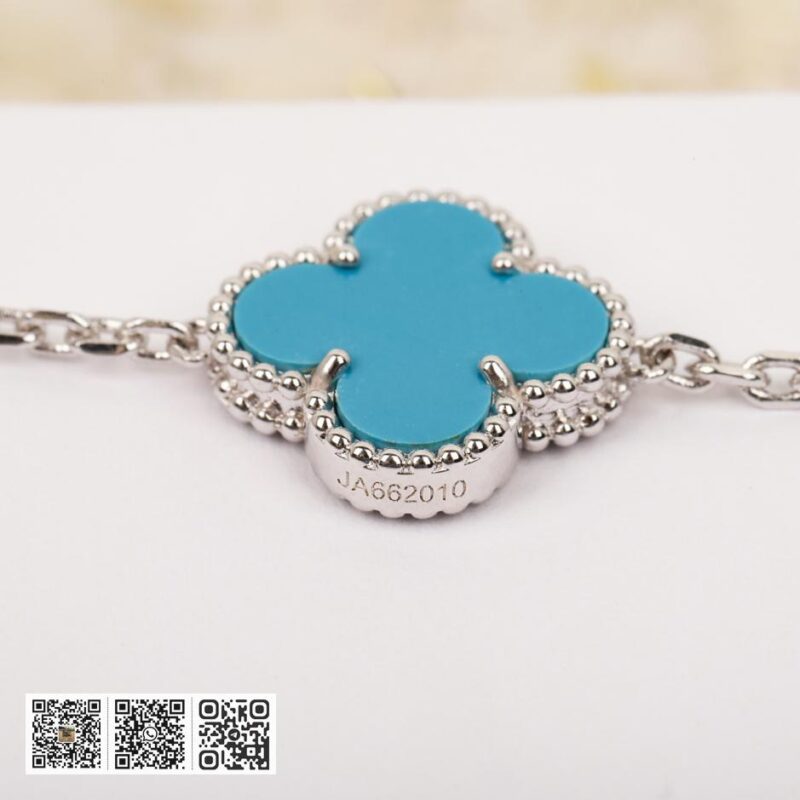 Van Cleef &038; Arpels 蓝松石十花项链 可订做真金真钻 - Image 7