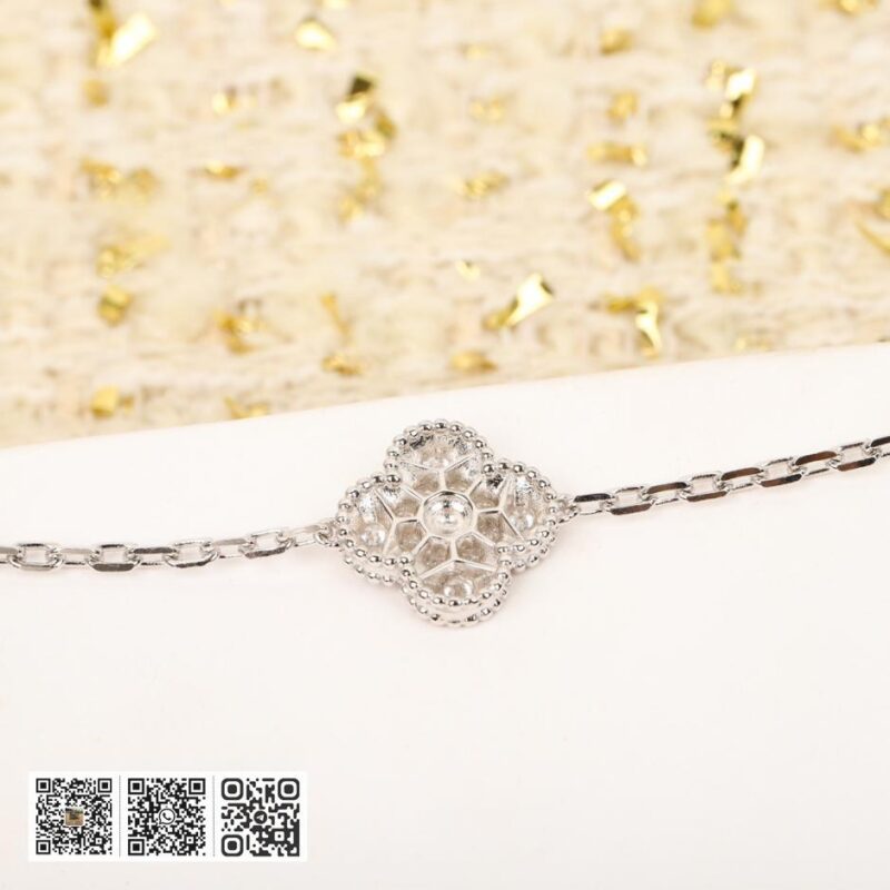 Van Cleef &038; Arpels 蓝松石五花钻手链 可订做18K真金真钻版 - Image 6