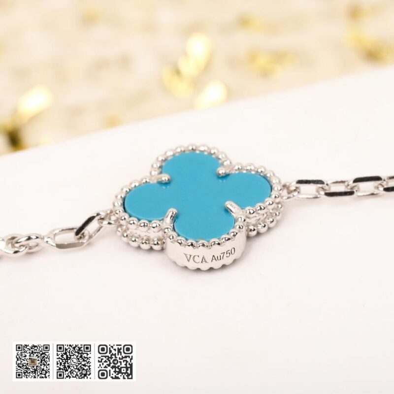Van Cleef &038; Arpels 蓝松石五花钻手链 可订做18K真金真钻版 - Image 8