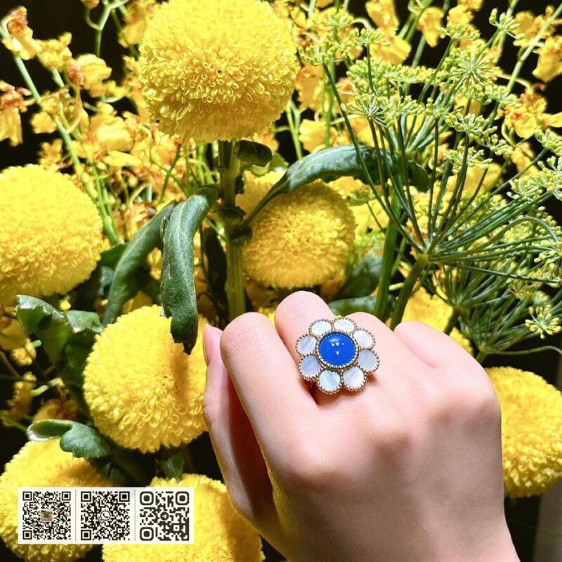 Van Cleef &038; Arpels Paquerette戒指 可订做18K真金真钻版 - Image 9